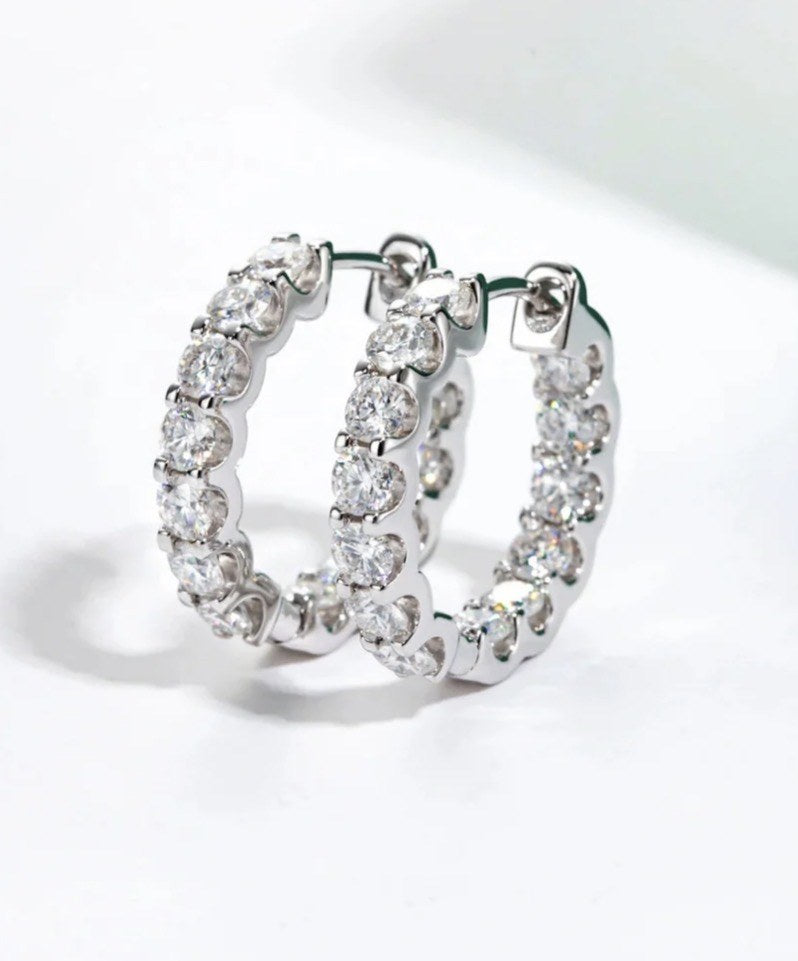 Créoles – bijoux en argent 925 et moissanite