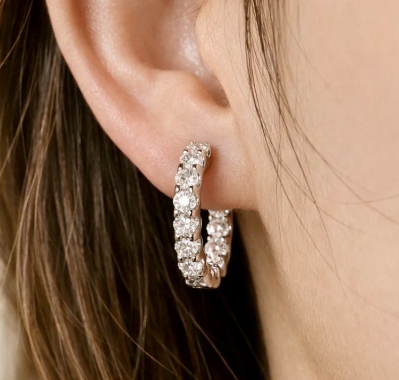 Boucles d'oreilles – bijoux en argent 925 et moissanite