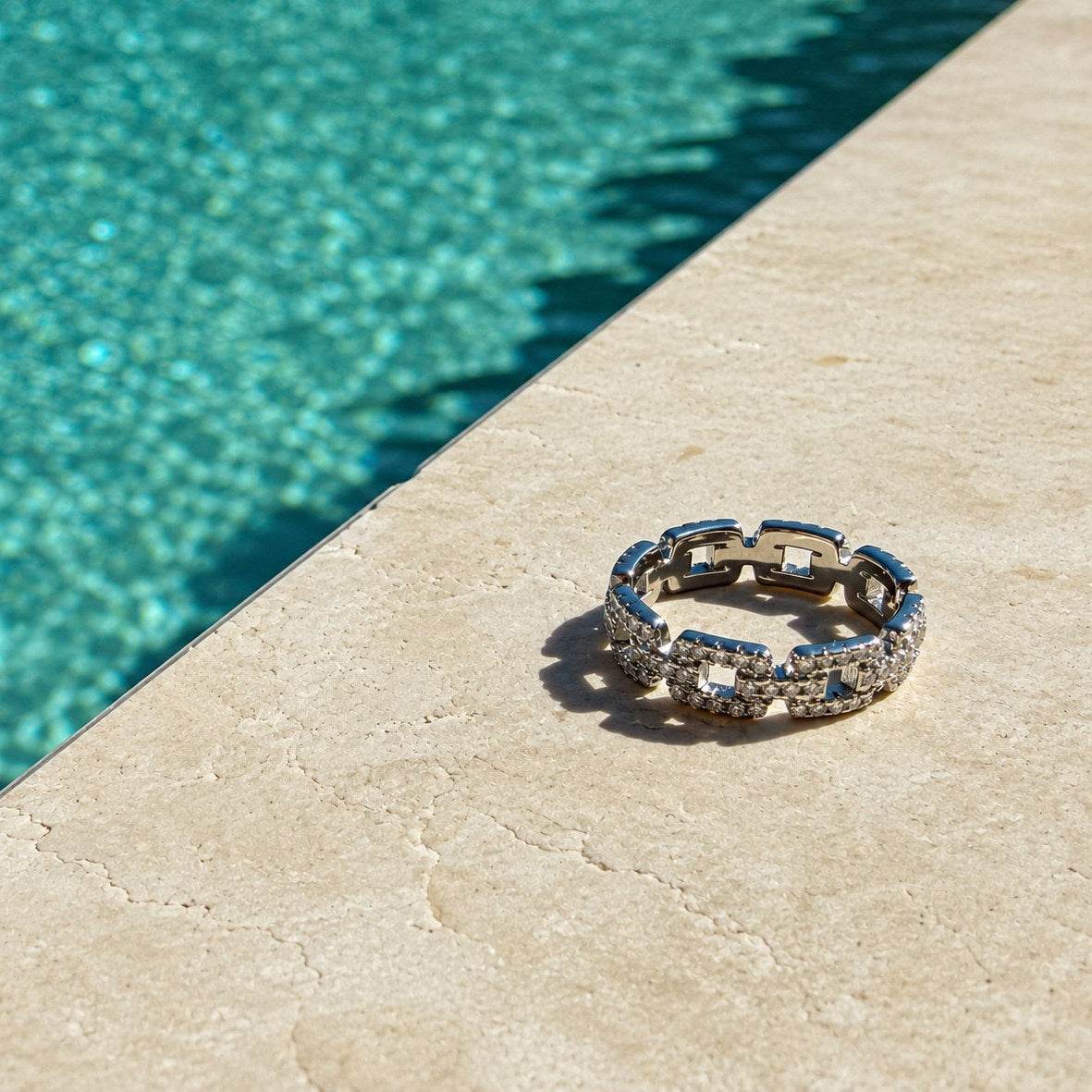 Bague Maillons en Argent 925 et Moissanite